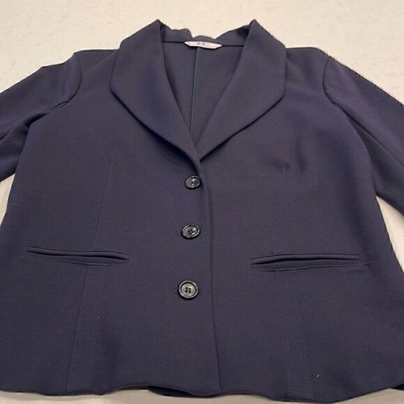 Three dots women’s navy blue blazer size large excellent condition c measurement - Picture 1 of 6